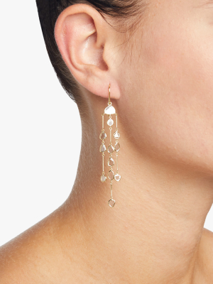 Polki Diamond Slice Multi-stone Chandelier Earrings