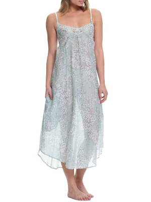 Cherry Blossom Sage Maxi Nightgown