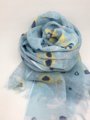 Summer Scarf - Blue Floral