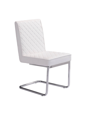 Set Of 2 Quilt Armless Dining Chair White - Zm Home