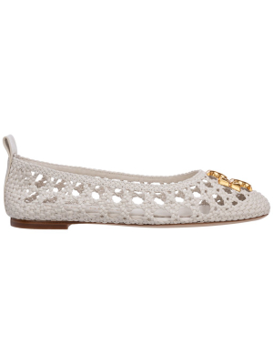 Tory Burch Eleanor Woven Ballerina Flats