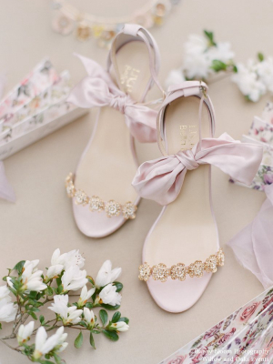 Wedding/evening Pink Shoes With Bows
