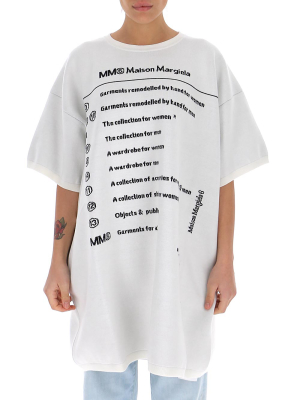 Mm6 Maison Margiela Slogan Printed Oversized T-shirt