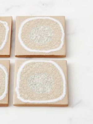 Set Of Sand Glazed Crackle Coasters