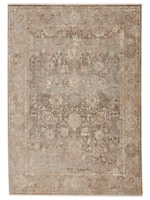 Jaipur Living Baptiste Oriental Dark Taupe/ Gold Runner Rug (2'6"x8')