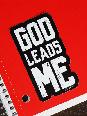 God Leads Me Sticker