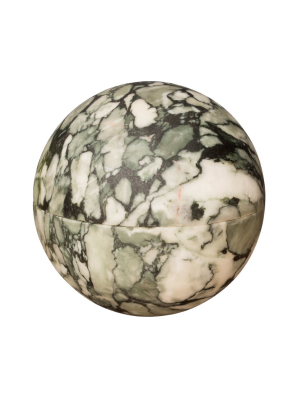 Large Green Swirl Marble Sphere Box