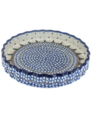 Blue Rose Polish Pottery Rustic Pines Torte Plate