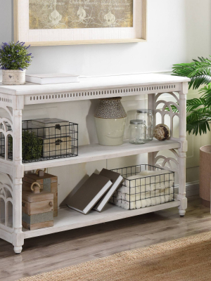 3 Tier Console Table Distressed White - Stylecraft