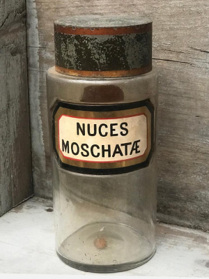 19th Century Apothecary Jar - Nuces Moschatæ