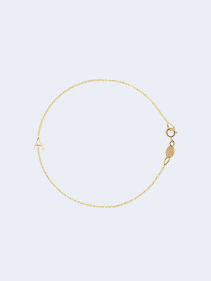 "a" Alphabet Letter Bracelet In Yellow Gold