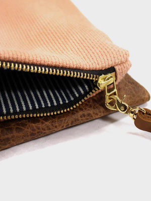 Foldable Sangoshu-iro Leather Clutch