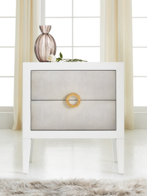 Retro Shagreen Nightstand-sea Foam Grey