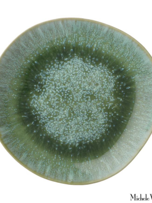 Ceramic Dinner Plate Grass Green Glaze