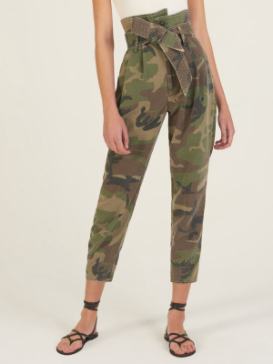 Piper Vintage Washed Camo Pegged Leg Pant