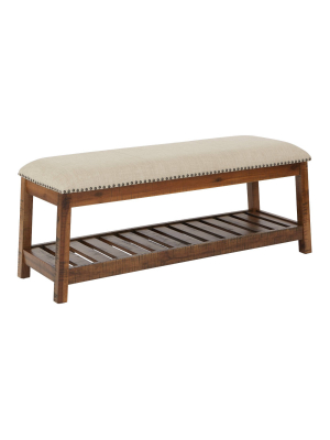 Lansbury Chatter Wood Bench Linen - Osp Home Furnishings