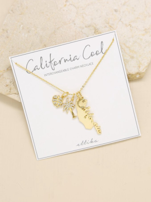 California Cool 18k Gold Plated Interchangeable Charm Necklace