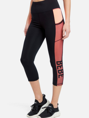 Bebe Sport Net Mesh Capri Legging