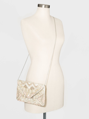 Estee & Lilly Bead And Pearl Envelope Clutch