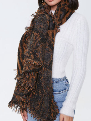 Leopard Fringe Scarf