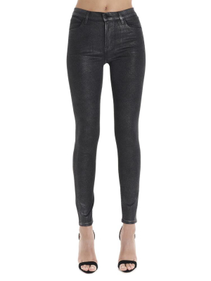 J Brand Glittered Effect Skinny High Waist Jeans