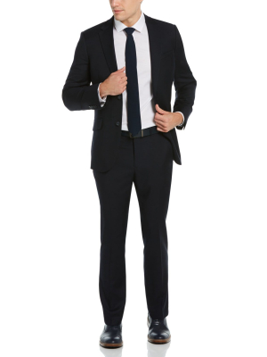 Slim Fit Navy Stretch Wool Blend Suit
