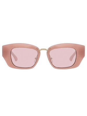 Dries Van Noten 202 Round Sunglasses In Pink