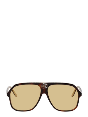 Gucci Eyewear Logo Embellished Oversized Sunglasses