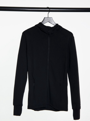 Asos 4505 Icon Muscle Workout Hoodie With Quick Dry In Black