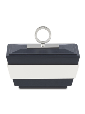 Currey And Company Brash Box - Navy/white