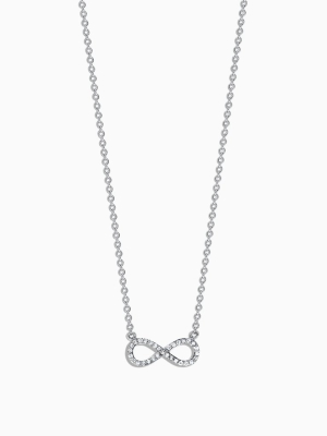 Effy Novelty 14k White Gold Diamond Infinity Necklace, 0.09 Tcw