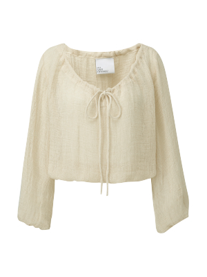 Natural Chios Gauze Peasant Blouse