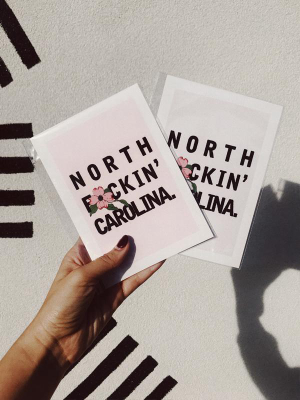 Grey: North F*ckin' Carolina Dogwood 5x7 Print