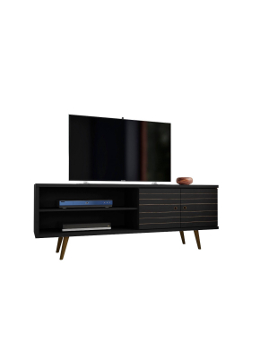 62.99" Liberty Mid Century Modern Tv Stand With 2 Shelves And 2 Doors - Manhattan Comfort