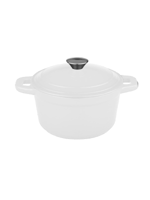 Berghoff Neo 7 Qt Cast Iron Round Covered Casserole, White