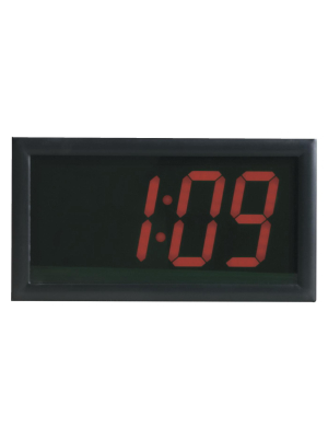 School Smart Led Wall Clock With Remote Control, 7 X 13 Inches, Red Digits