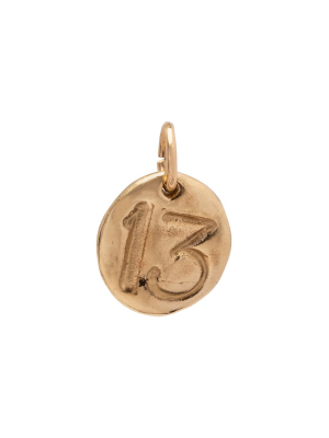 Large 13 Pendant - Gold