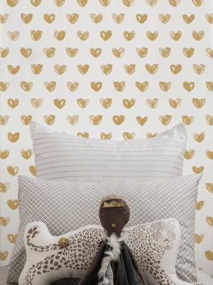 Love Wallpaper In Gold By Marley + Malek Kids