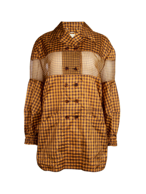 Fendi Check Print Panelled Jacket