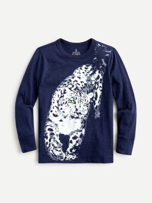 Kids' Long-sleeve Snow Leopard T-shirt