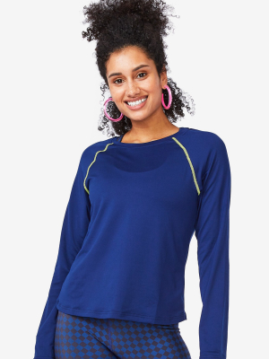 Deep Blue Workit Long Sleeve Tee