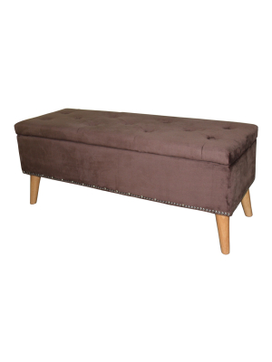 Tufted Storage Bench 17" - Brown - Ore International