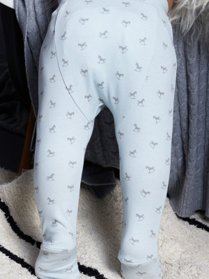 Comfy Rocking Horse Print Pant - Blue