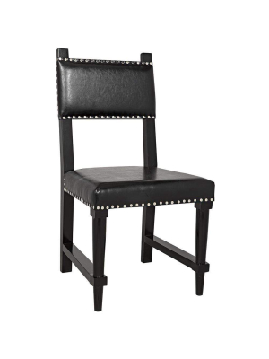 Noir Kerouac Leather Black Chair