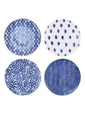 Vietri Viva Santorini Assorted Dinner Plates - Blue & White - Set Of 4