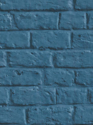 Melora Faux Brick Wallpaper In Blue By Bd Wall