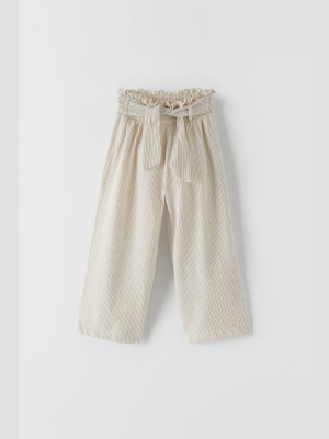Flowy Shimmer Pants With Belt