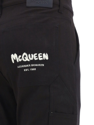 Alexander Mcqueen Graffiti Logo Straight-leg Jeans