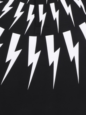 Neil Barrett Lightning Bolt Printed Polo Shirt