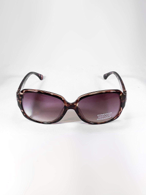 Ladies Sunglasses In Brown With Gradient Brown Lens